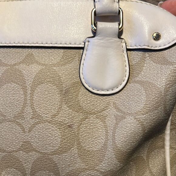 Coach Beige/ Cream Signature Coated Canvas and Leather Mini Bennett Satchel - Picture 12 of 12